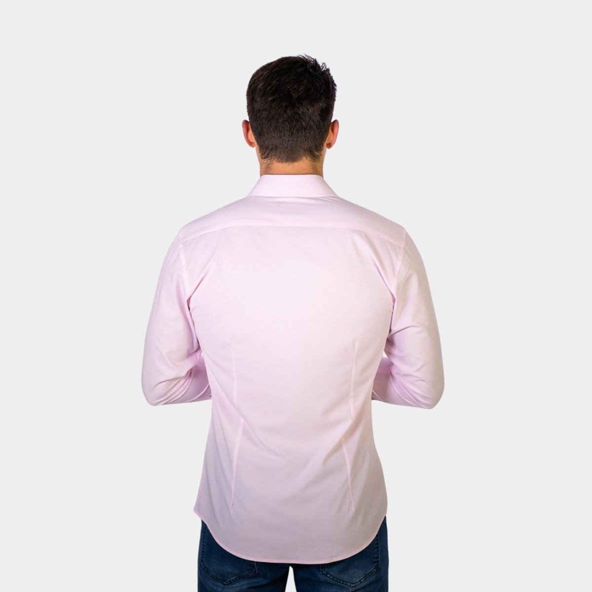 Pink Tapered Fit Dress Shirt | Kojo Fit