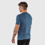 T-Shirt aus gerippter Viskose - Marineblau