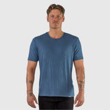 T-Shirt aus gerippter Viskose - Marineblau