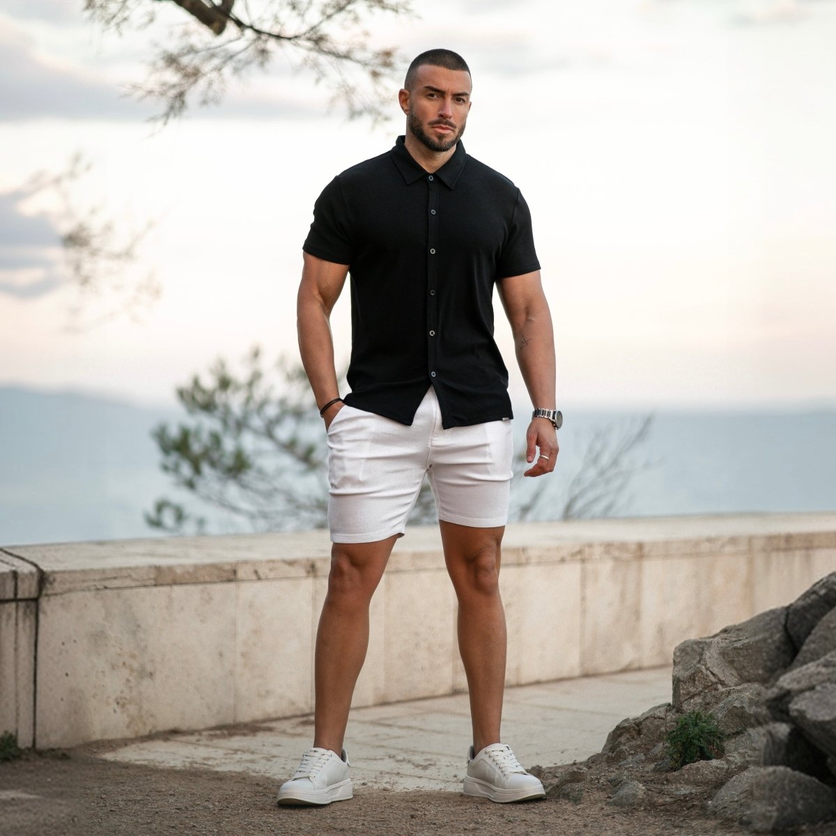 Shop online Men’s white slim fit chino shorts Australia 