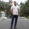 Navy Muscle Fit Chino Pants For Bodybuilder Big Legs