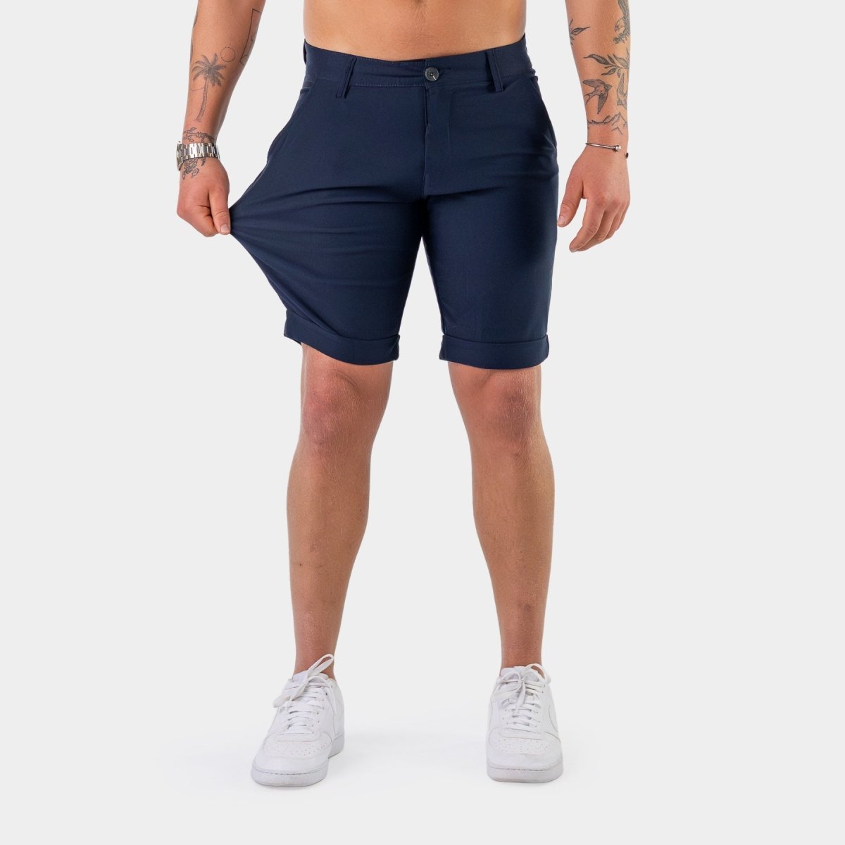 Mens Navy Stretch Chino Shorts